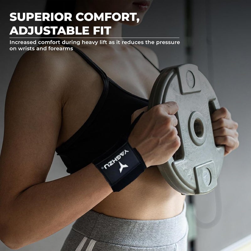 YAGHZU Wrist Wraps Weightlifting - Premium Quality Wrist Straps for Weightlifting,18 inch Weight Lifting Wrist Wraps, Heavy Duty Gym Wrist Wraps with Thumb Loop, Adjustable Wrist Support Wrist Strap - Image 4